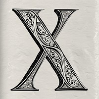 X letter alphabet art ampersand symbol.