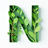 Letter N plant number green.