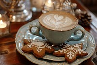 Hot coffee gingerbread cookie confectionery.