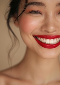 South East Asian woman happy smile skin.