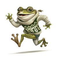 Cute cartoon frog character amphibian wildlife reptile.