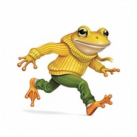 Cute cartoon frog character amphibian wildlife animal.