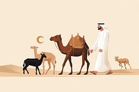 Vector illustration of an Emirati man camel clothing wedding.