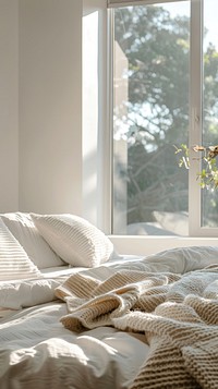 Room bed windowsill furniture.