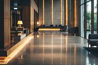 A modern hotel lobby interior design architecture furniture.