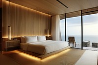 A modern hotel furniture bed interior design.