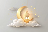 Simple vector eid mubarak chandelier lamp.