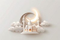 Simple vector eid mubarak moon art chandelier.