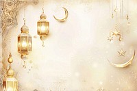 Illustration design Eid Mubarak gold chandelier lamp.
