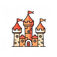 Vector design of castle architecture building fortress.