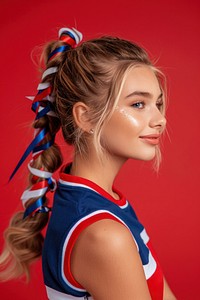 American cheerleader side portrait person female human.