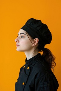 Americanwoman chef side portrait photo photography clothing.