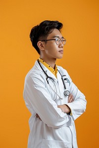 Asian doctor side portrait person human.
