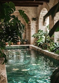 An indoor pool water plant architecture.