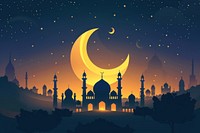 Vector illustration of ramadhan mosque moon architecture.