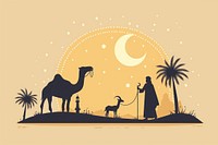 Vector ramadan background camel silhouette livestock.