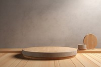 Podium scene with wooden platform furniture tabletop plywood.