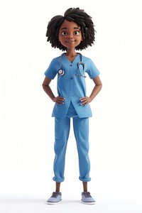 Black woman medical doctor figurine clothing apparel.