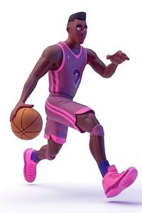 Player basketball clothing footwear apparel.