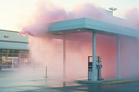 Car wash service machine smoke pump.