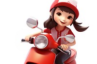 Japanese delivery girl transportation motorcycle vehicle.