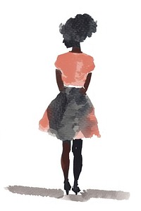 Black woman child silhouette clothing.