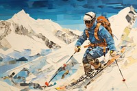 Skiing with mountains recreation outdoors clothing.