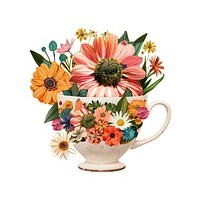 Flower Collage tea cup pattern flower asteraceae.