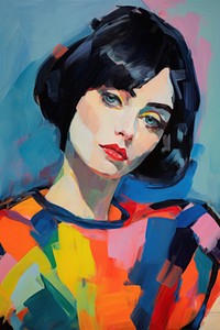 Woman painting photography portrait.
