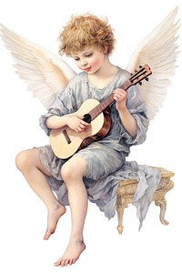 A todler cupid playing guitar photography archangel portrait.
