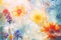Sunlight scene with Various flowers colorfull graphics pattern asteraceae.