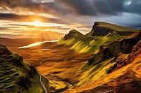 Scotland sky landscape panoramic.
