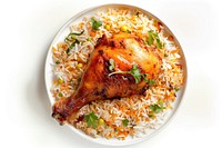Chicken leg with mandi rice produce animal grain.