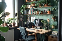 Home office interior design electronics furniture.