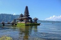 Pura ulun danu bratan temple transportation outdoors scenery.