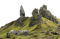 The Old Man of Storr on the Trotternish Ridge countryside wilderness landscape.