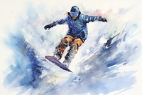 Snowboarder jumping snowboarding accessories recreation.