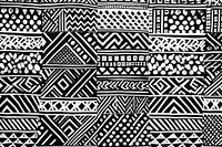Seamless Black And White Ethnic Geometric block print pattern blackboard art.