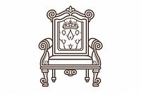 Vector illustration of throne Chair line icon chair furniture crib.