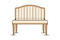 Vector illustration of upholstered bench line icon furniture crib infant bed.