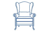 Vector illustration of wing chair line icon furniture armchair crib.