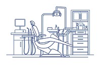 Vector illustration of dentist chair line icon architecture illustrated building.