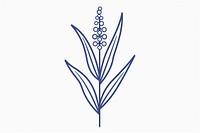 Vector illustration of pearl millet line icon lavender blossom flower.