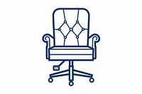 Vector illustration of swivel chair line icon furniture armchair device.