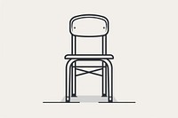 Vector illustration of student chair line icon illustrated furniture drawing.