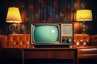 Vintage television mockup electronics furniture hardware.