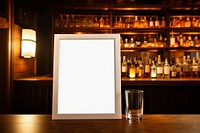 Blank white frame mockup beverage alcohol liquor.