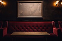 Blank white frame mockup couch architecture restaurant.