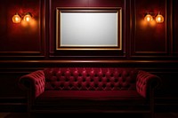 Blank white frame mockup couch architecture blackboard.