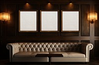 White five frame mockups couch architecture furniture.